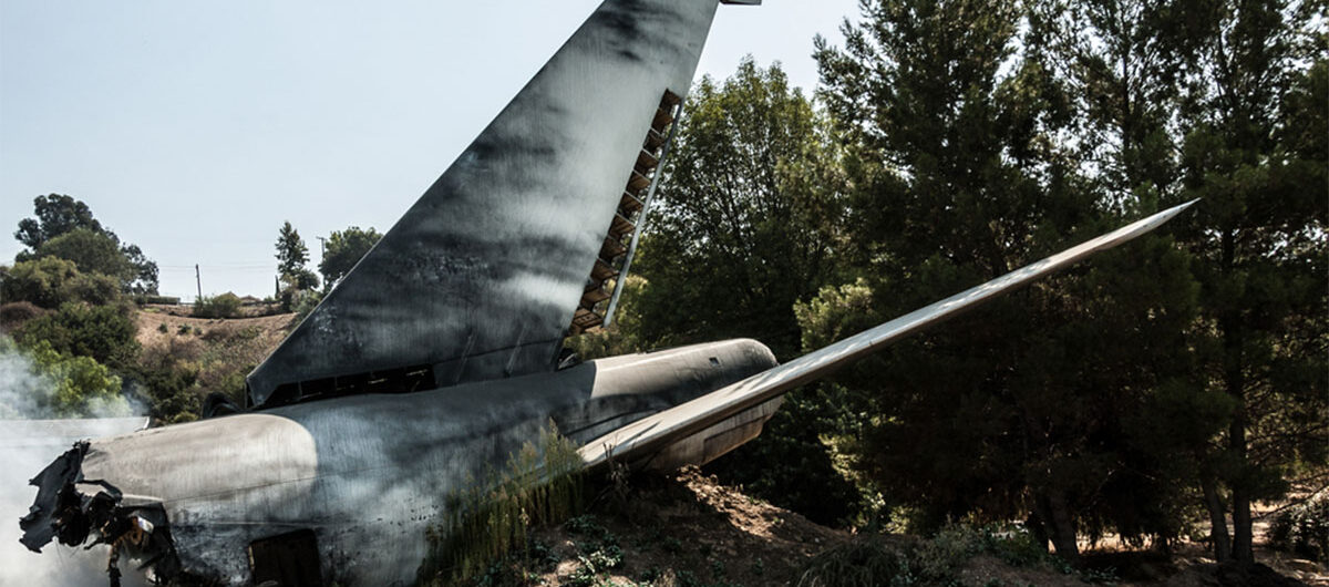 anairplanetailinaplanecrashsite